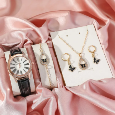 Women’s butterfly diamond jewelry set gift