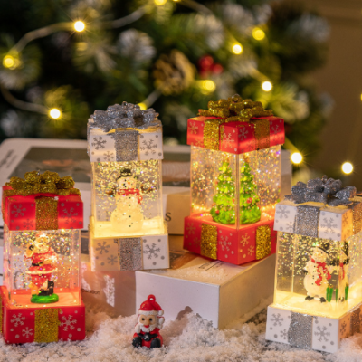 “Crystal Ball Christmas Gift Box LED Light Decoration”