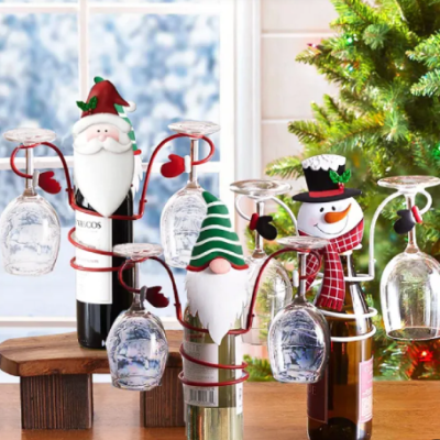 "Festive Christmas Snowman Red Wine Stick bottle decoration for holiday celebrations"