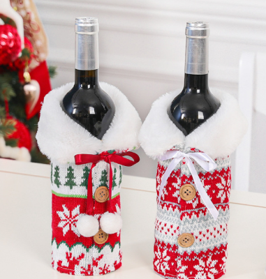 Christmas elk and snowflake wine bottle cover UK USA