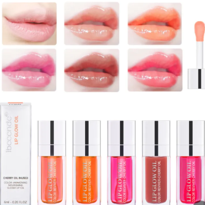Transparent Dudu Lip Gloss Glass Oil with clear glossy finish and moisturizing non-sticky formula