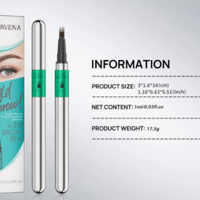 Four-claw smudge-proof wild eyebrow pencil creating natural hair-like brows with long-lasting waterproof formula