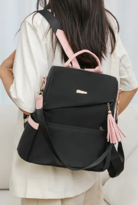 Girls school backpack back zipper design