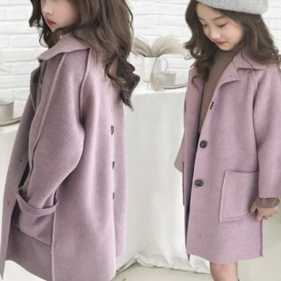 “Children's woolen coat for autumn and winter – warm and stylish winter outerwear for kids”