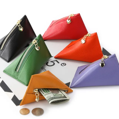 genuine leather mini coin wallet