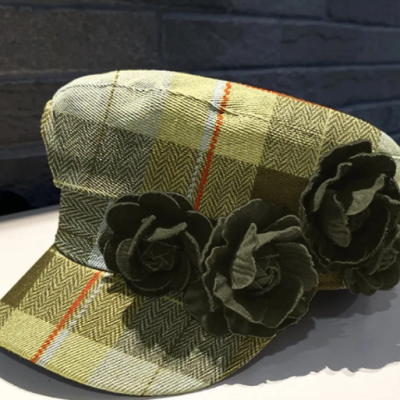 Elegant checkered lady’s hat