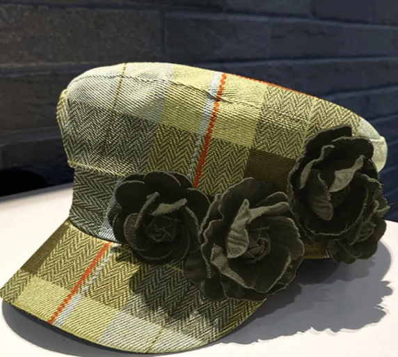 Elegant checkered lady’s hat