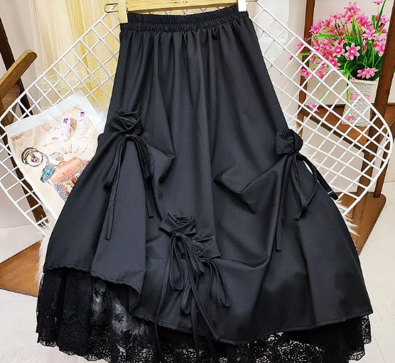 Women elegant lace midi skirt