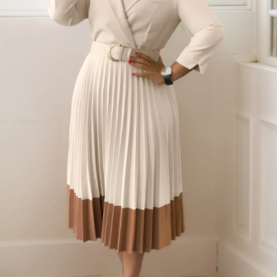 Women fashion African pleated dress