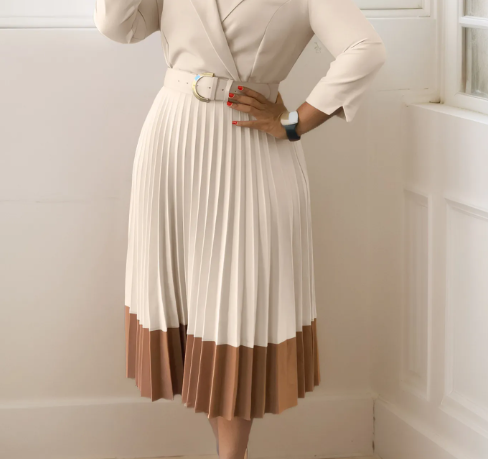 Women fashion African pleated dress