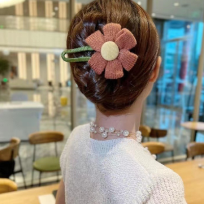 fabric flower hair clip