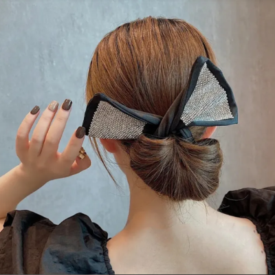 Fashion bow hair clip with crystal stones