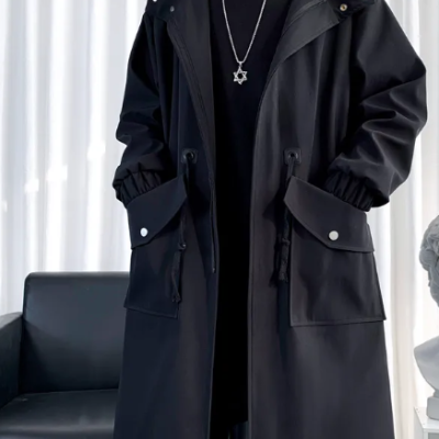 Men wearing long hooded