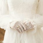 white lace gloves