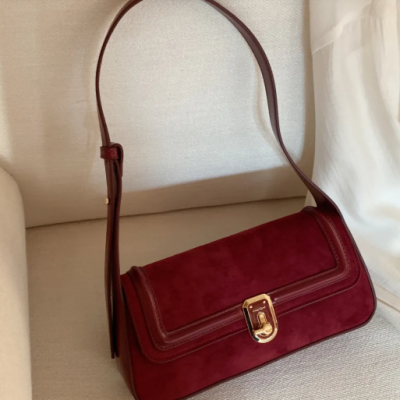 retro red crossbody bag with vintage inspired design