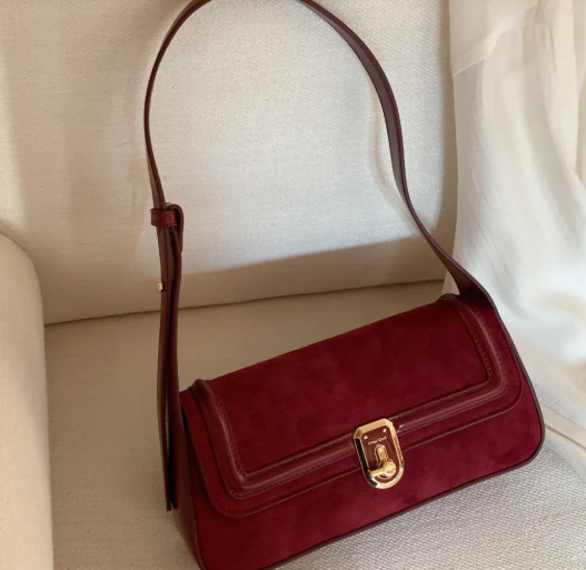 retro red crossbody bag with vintage inspired design