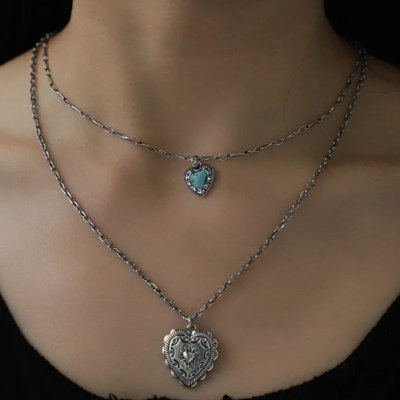 Peach Heart Necklace