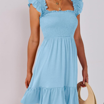 Women's high waist backless dress in an elegant modern design.