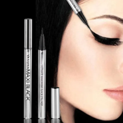 Silver Tube Eyeliner with sleek silver packaging for smooth