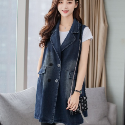 Women's Spring and Autumn Mid-Length Vest Coat styled with casual outfit